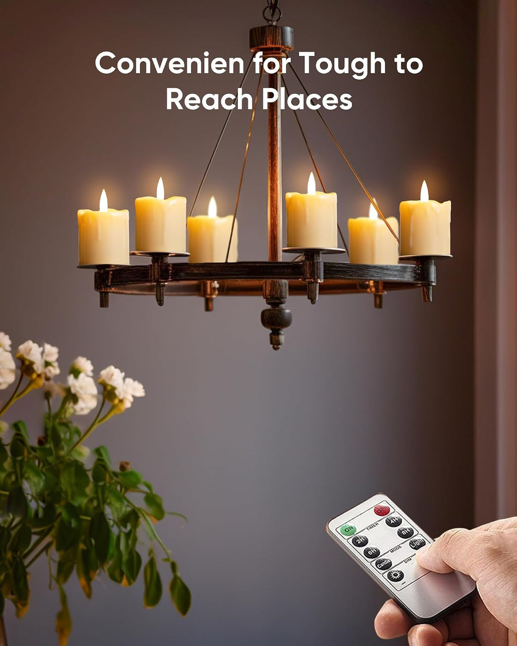 Homemory 2"x 2" Flameless Votive LED Candles with Remote & Timer, 12 Pack