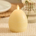 Luminara Easter Egg Candle - Lemon Chiffon 3.1" x 4.3" - Flameless Real-Flame Holiday - Inspired Decor - AA Batteries - Flickering LED Flame