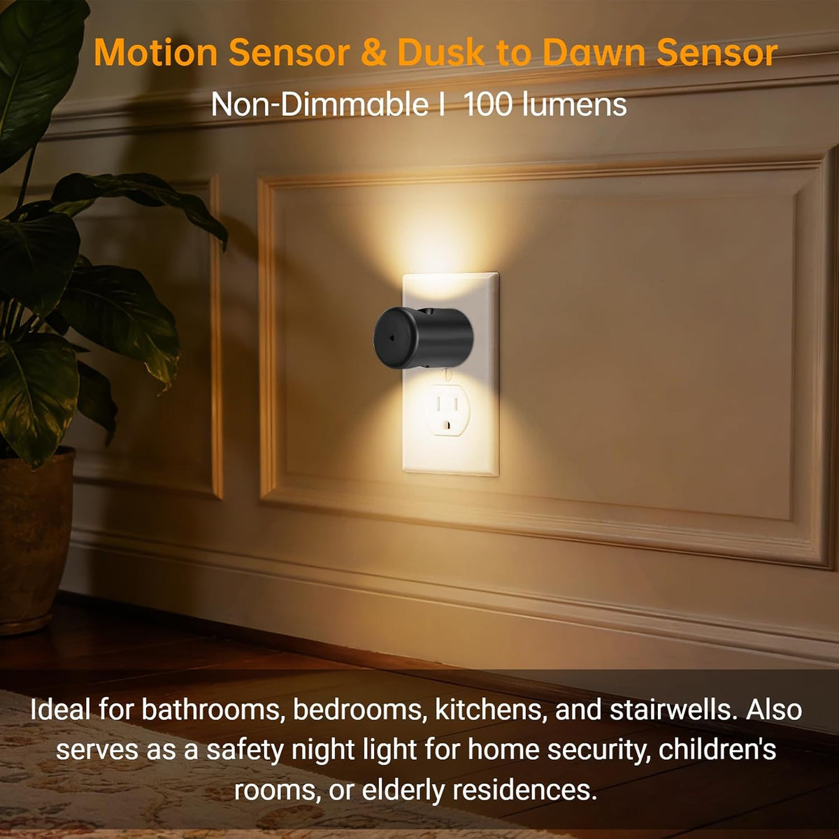 TSEXES LED Motion Sensor Night Light,Plug into Wall Night Light,4-Pack