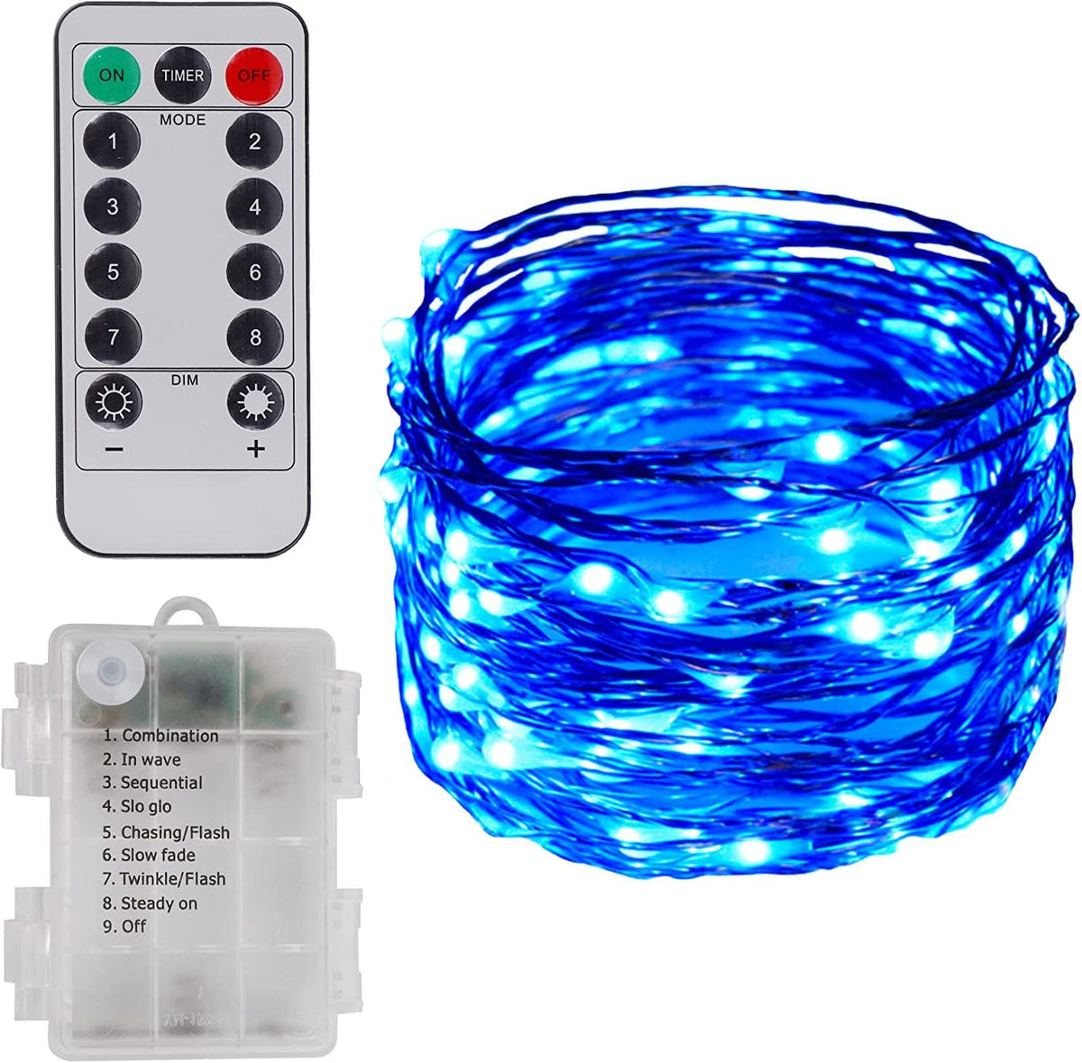 Twinkle Star Christmas Fairy Lights Blue, 33ft 100 LED