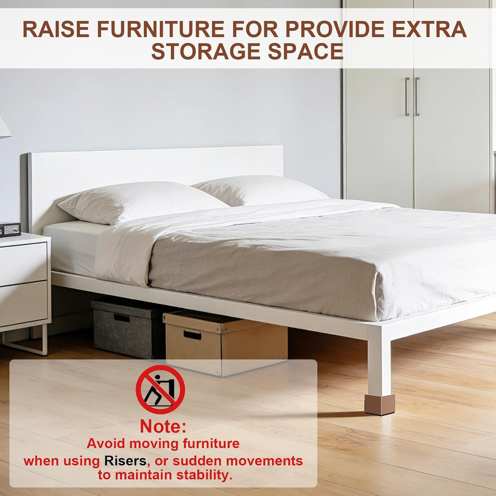 Ezprotekt Metal Bed Risers 2 Inch Heavy Duty 4400 lbs Furniture Lifts 4pcs