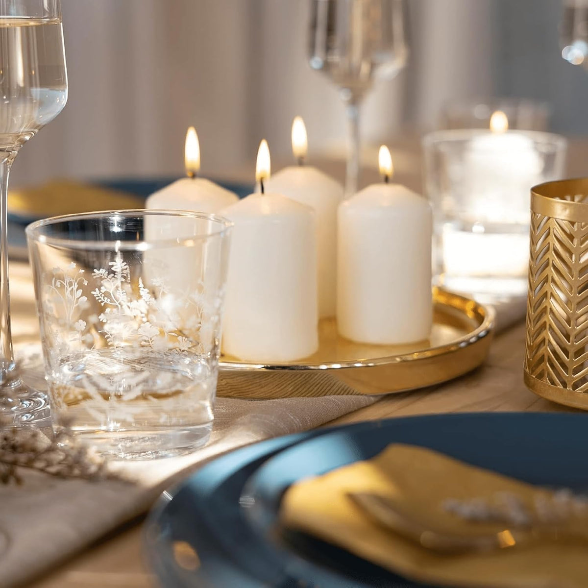 Pillar Candles Set of 40, Ivory Unscented, 1.57 x 2.76 in