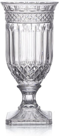Joeyan 13" Glass Urn Vase,Tall Centerpiece with Ripple Diamond Pattern