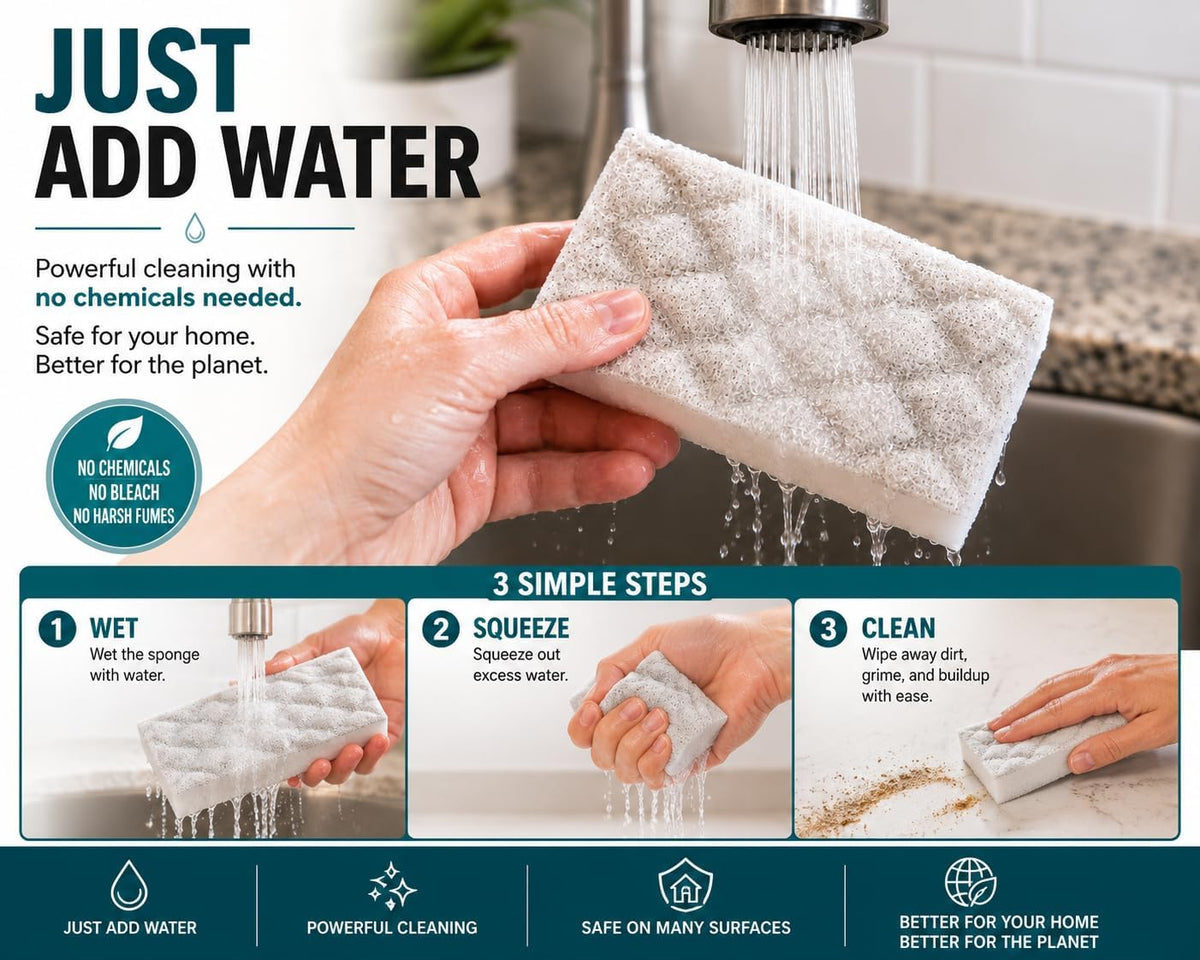 Dual-Action Cleaning Sponge, 3 Pack