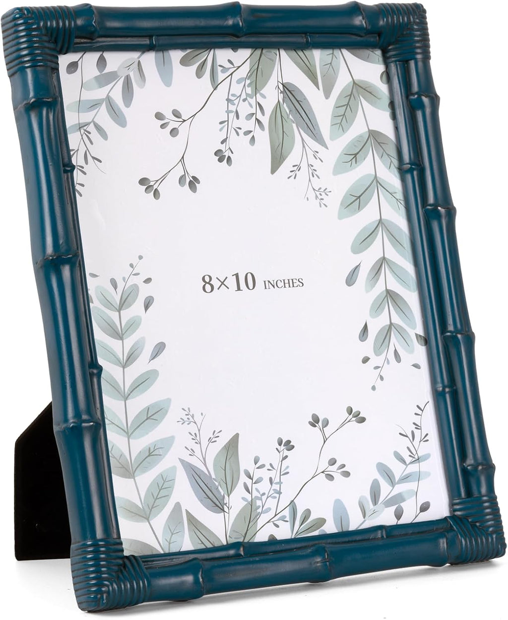 8x10 Picture Frame, 8x10 Bamboo Photo Frame Coastal Bohemian Decorative Frame for Tabletop and Wall Display Holiday Gift for Entry Shelf, Bedroom Dresser Display Nightstand Mantel, Ultramarine