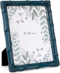 8x10 Picture Frame, 8x10 Bamboo Photo Frame Coastal Bohemian Decorative Frame for Tabletop and Wall Display Holiday Gift for Entry Shelf, Bedroom Dresser Display Nightstand Mantel, Ultramarine