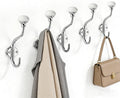 TUNNY Coat Hooks - 5 Pack Polished Chrome Towel Hooks Robe Hooks Decorative Wall Hooks for Bathroom Bedroom Kitchen Towel Robe Clothes Cabinet Closet Bathroom Hardware