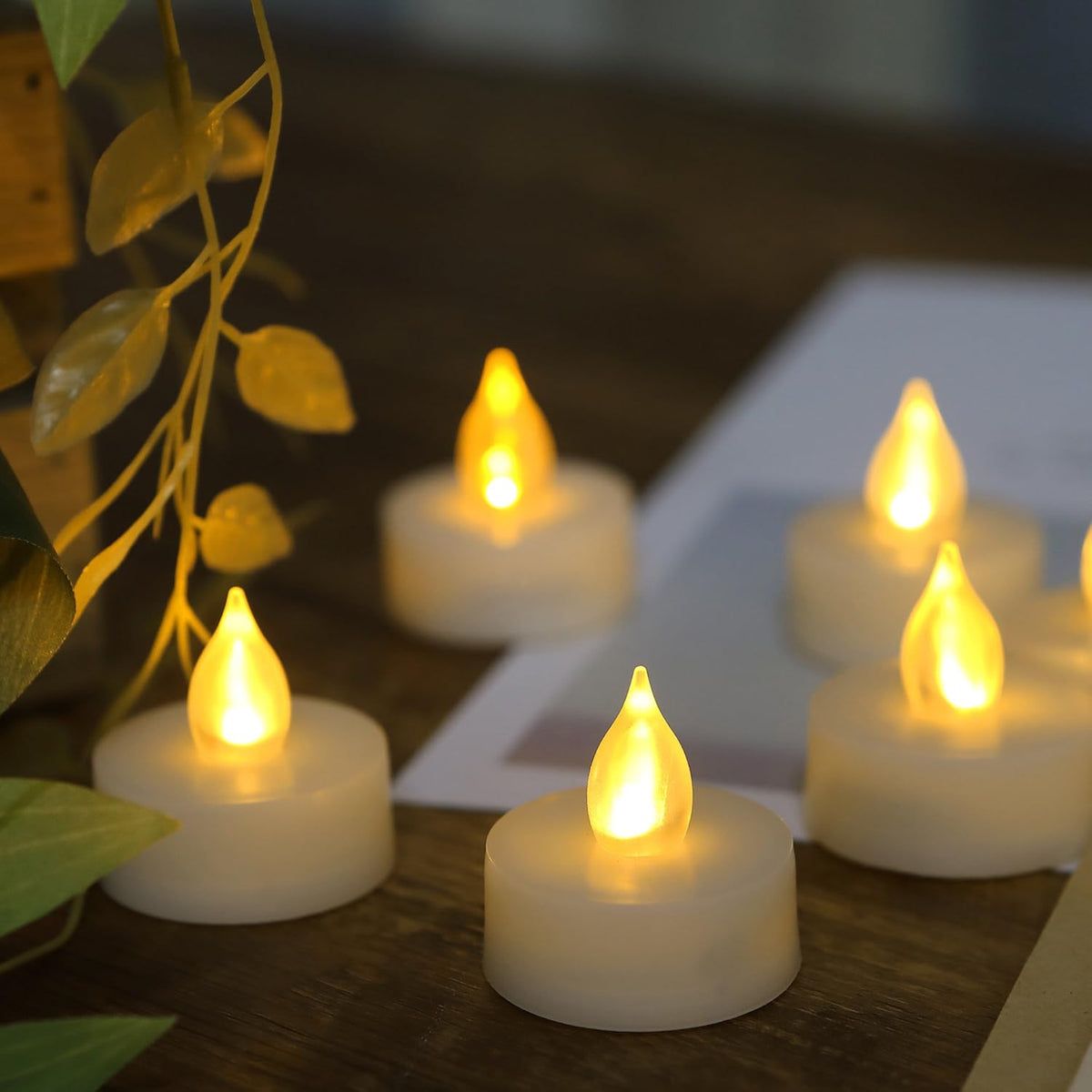 12 Battery Operated Flameless LED Tea Lights Tealight Candles Remote Timer