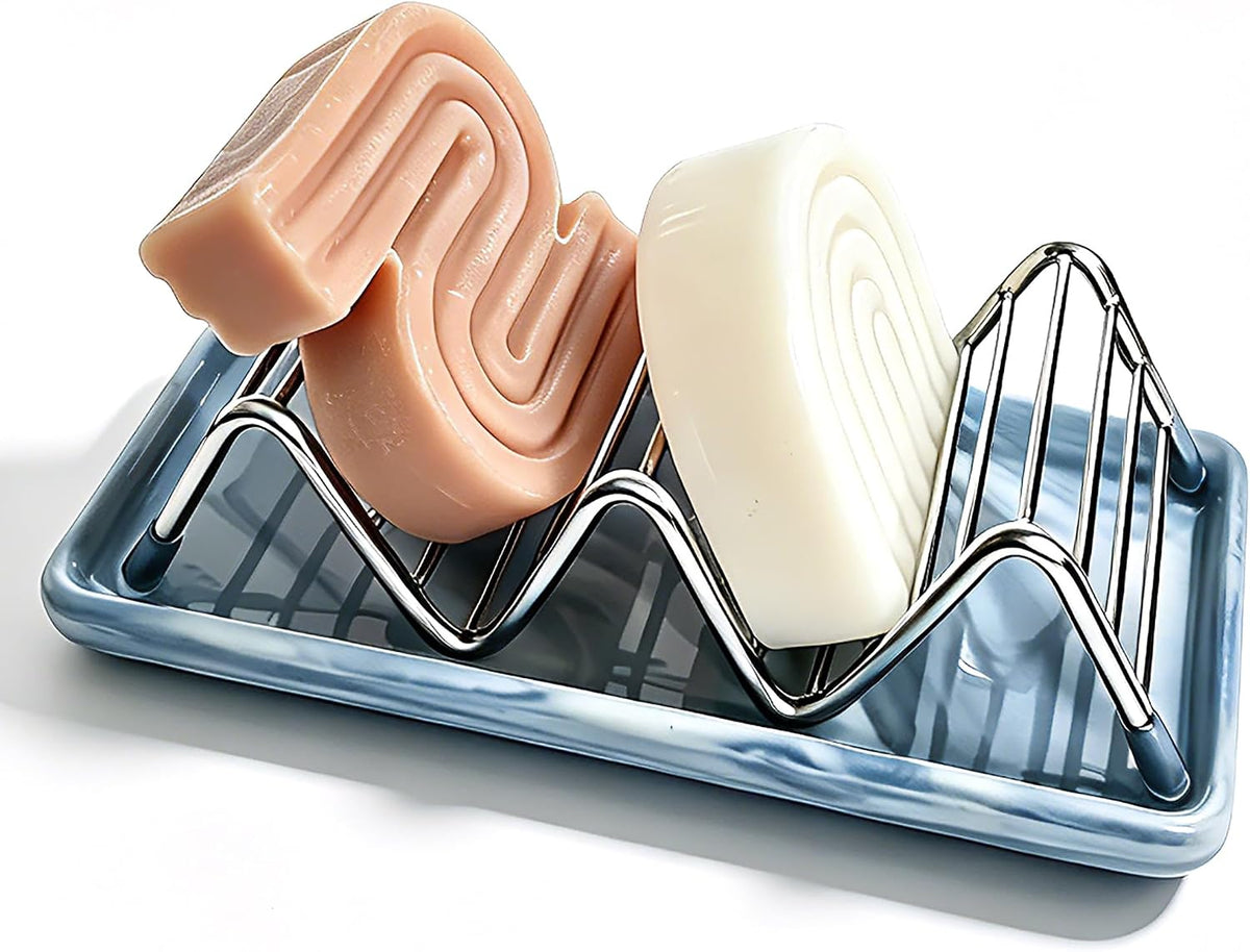 Ceramic Soap Dish, Shower Bar Soap Holder, Soap Dish Tray