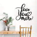 DUOOLN Love You More Wall Decor Blessed Art, Black Metal Text Signage Sign, Iron Hanging Sculptures, Home Inspirational Quotes, For Living Roo Bedside Table In The Bedroom Couples Gift - 9.8x9.4in