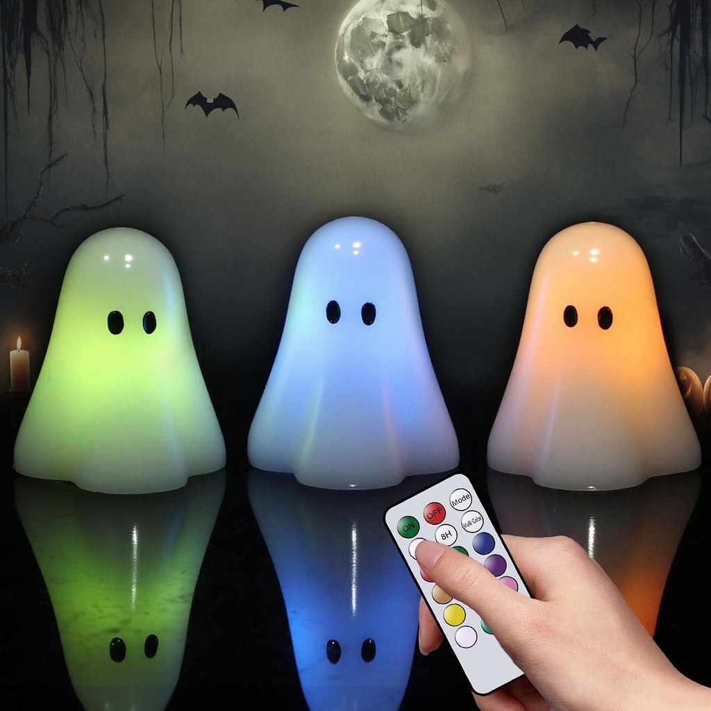 Halloween Ghost Flameless Candles Color Changing with Remote Timer