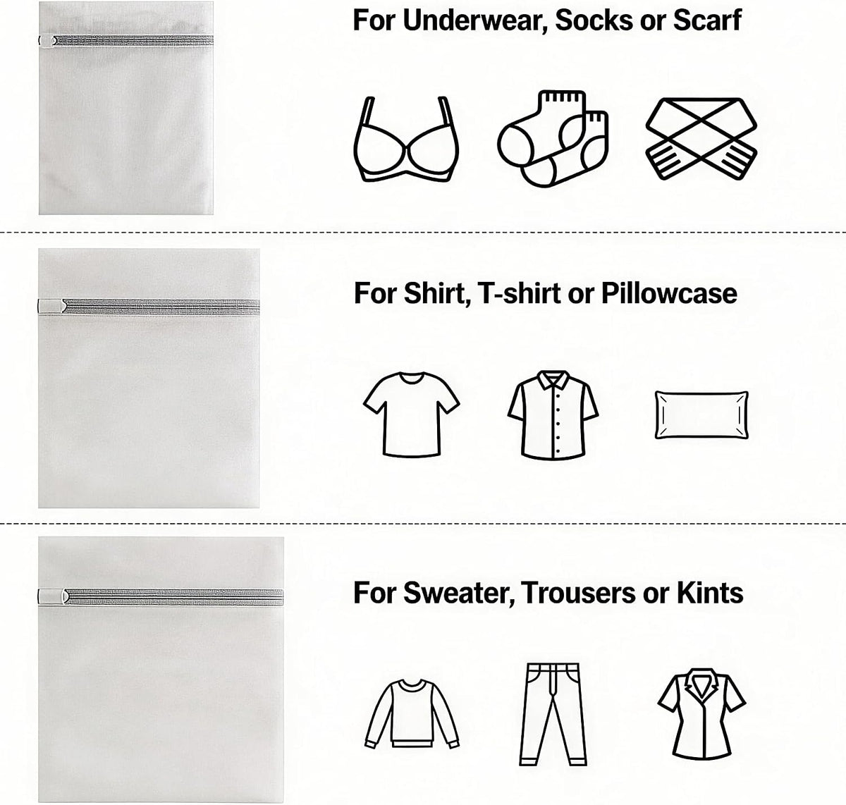 8 Packs Mesh Laundry Bags for Delicates 3 Sizes with Non Rust Zipper