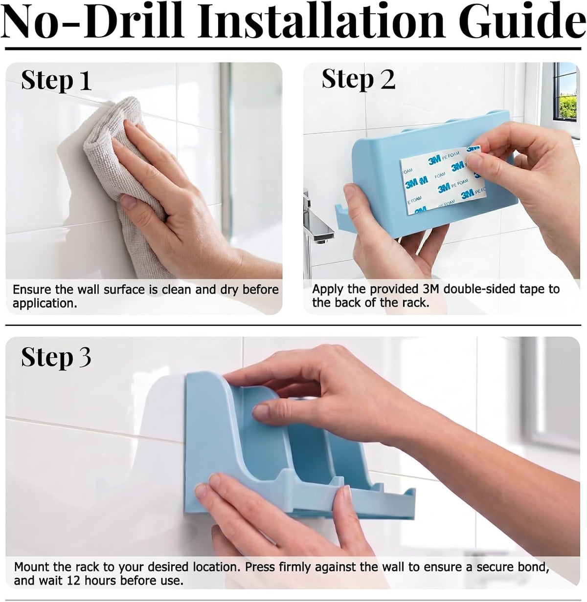 Soap Holder for Shower Wall, 3-Compartment Soap Dish [Patent Pending]