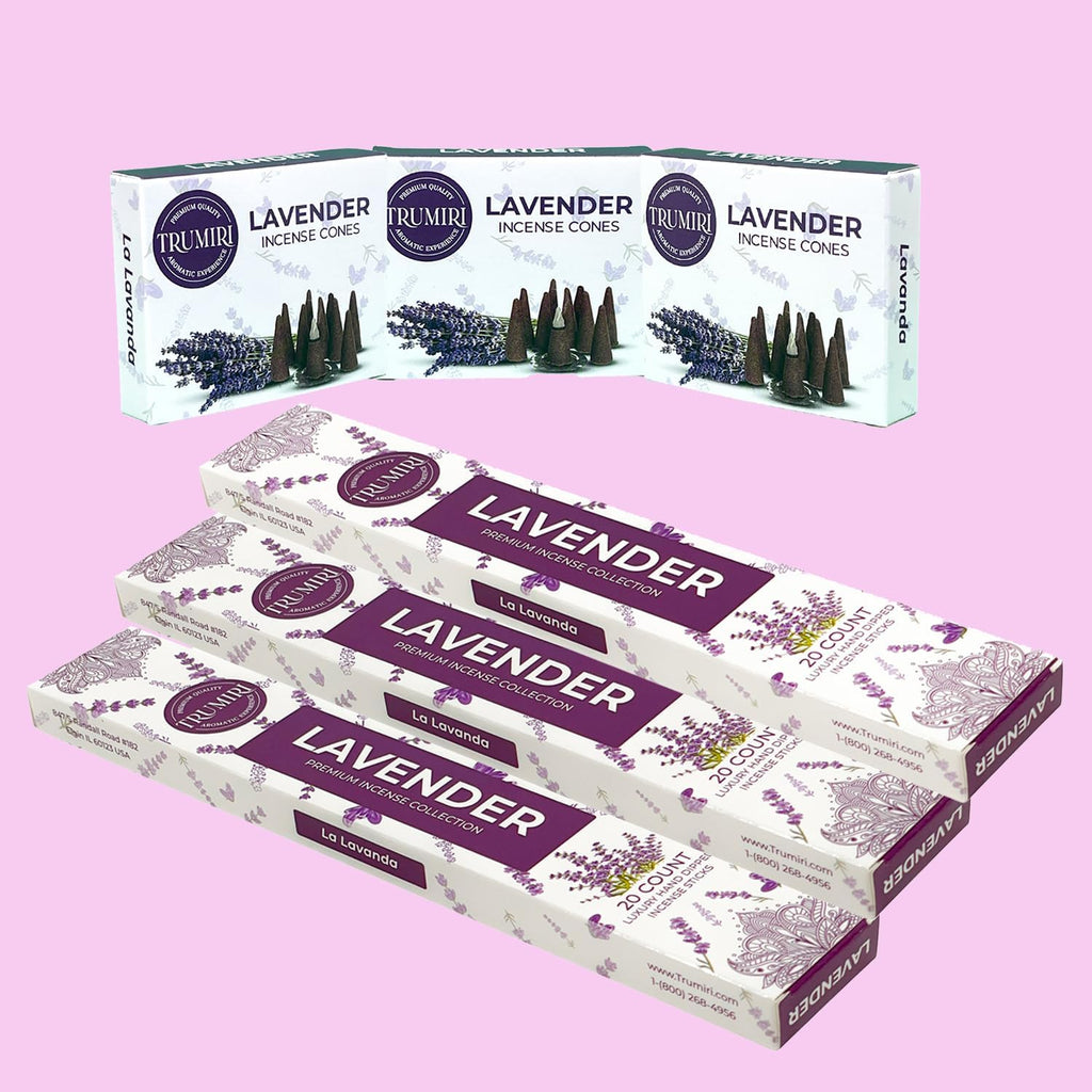 Lavender Incense Sticks & Incense Cones Combo Pack - 60 Insence-Sticks + 30 Insence Cones - Inscense - Incense Cones Scented - Insents