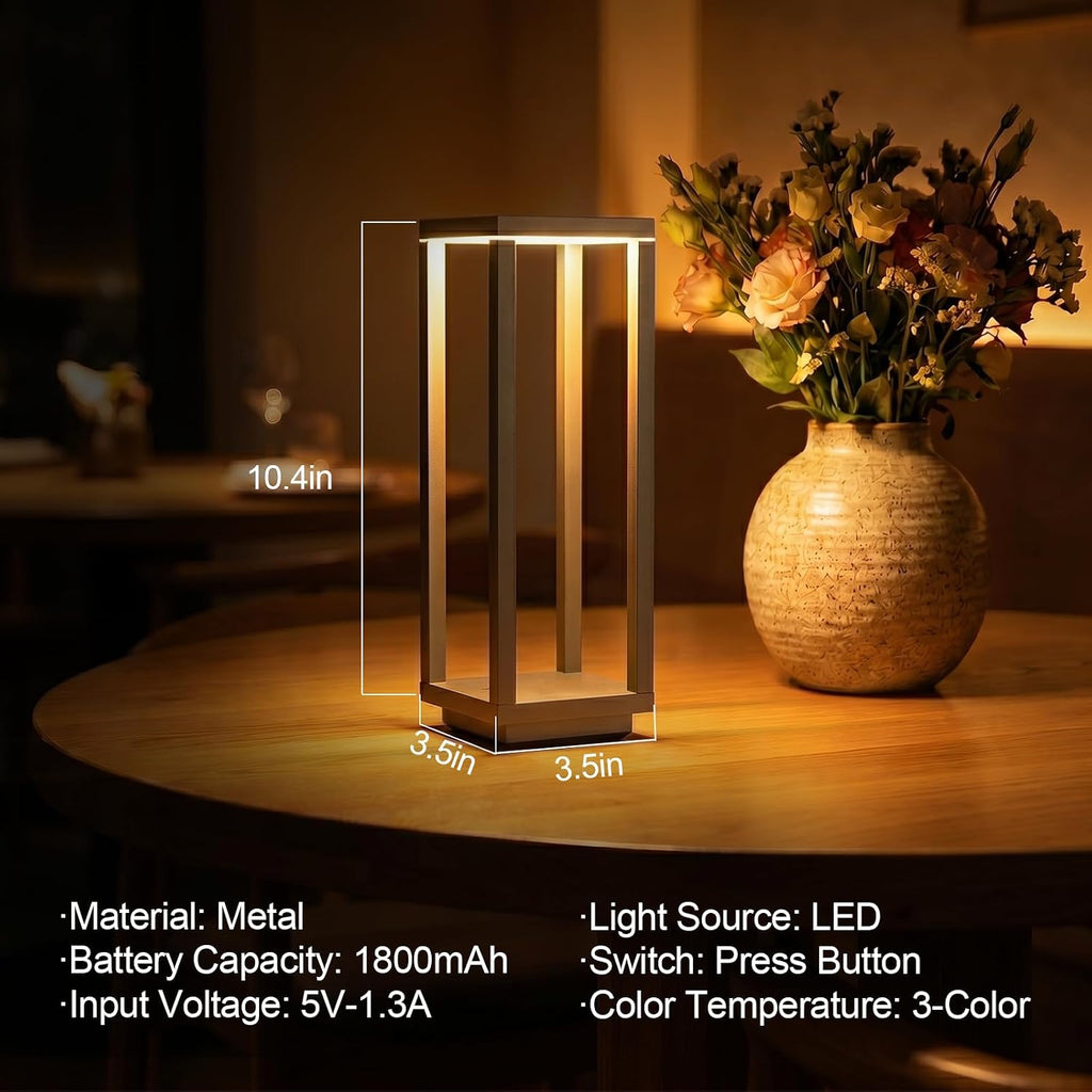 Dawnrise 1PK Rechargeable Cordless Table Lamp with 3 Color Dimmable