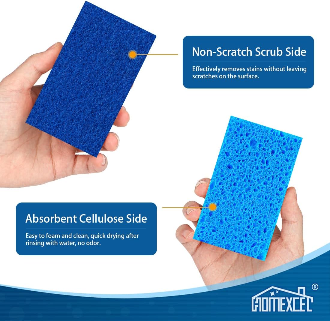HOMEXCEL Sponges Kitchen 24 Pcs, Non-Scratch Sponge for Cleaning Dishes