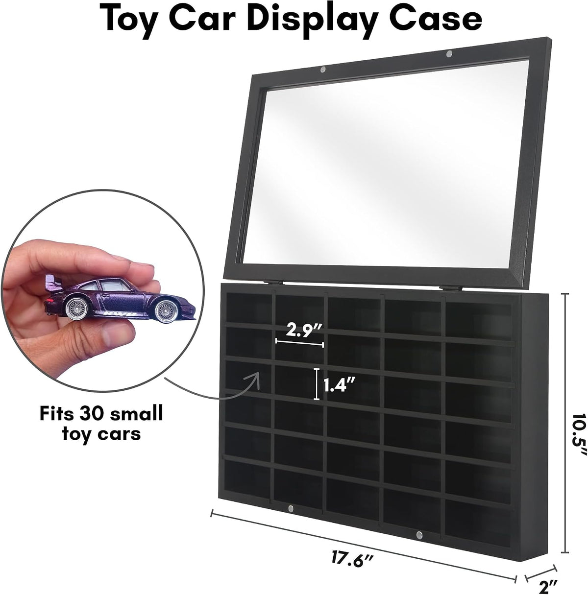 Americanflat 11x18 Toy Car Display Case - Black