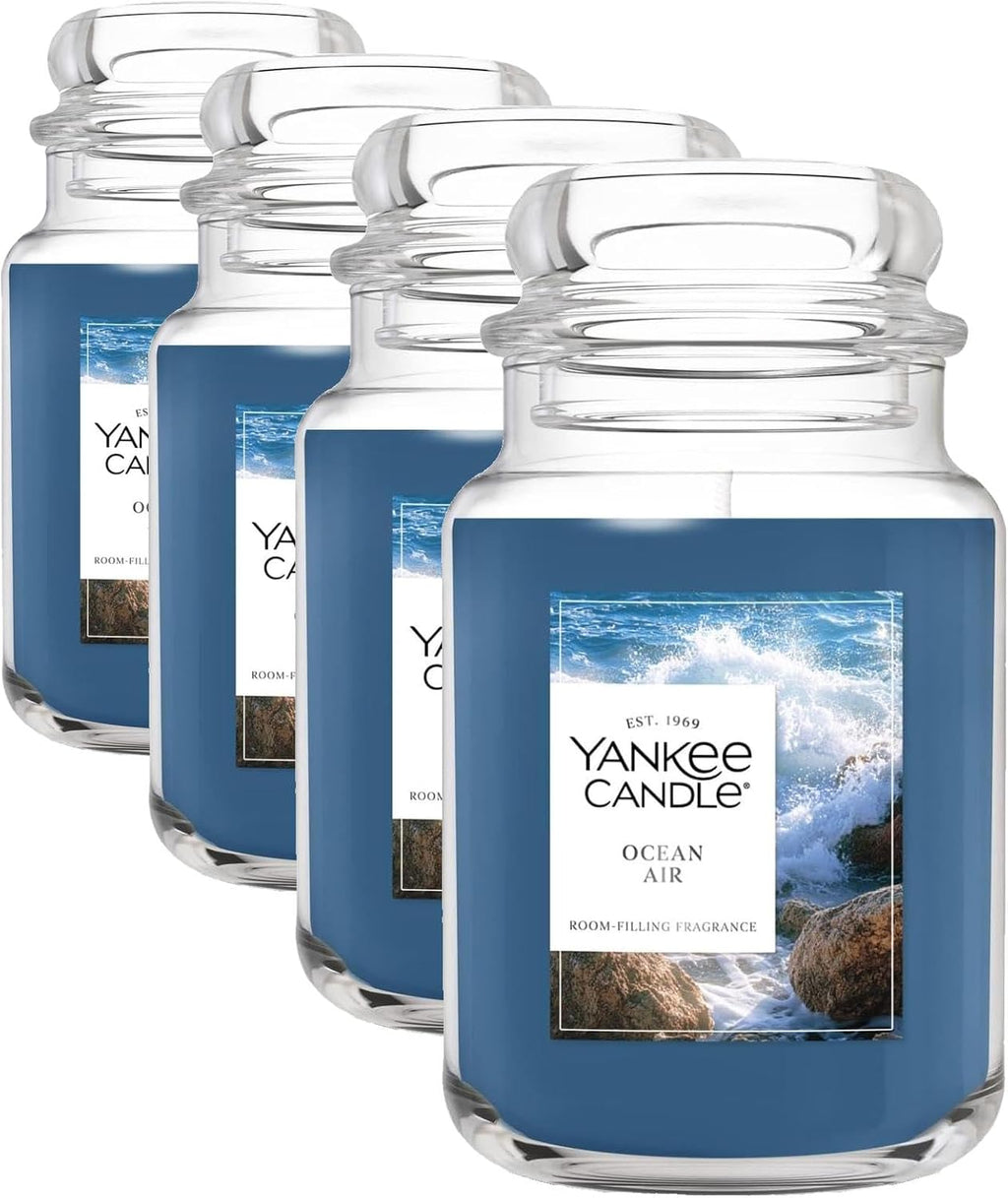 Yankee Candle Ocean Air Scented Candle, Large Jar, 22 oz (Pack of 4)