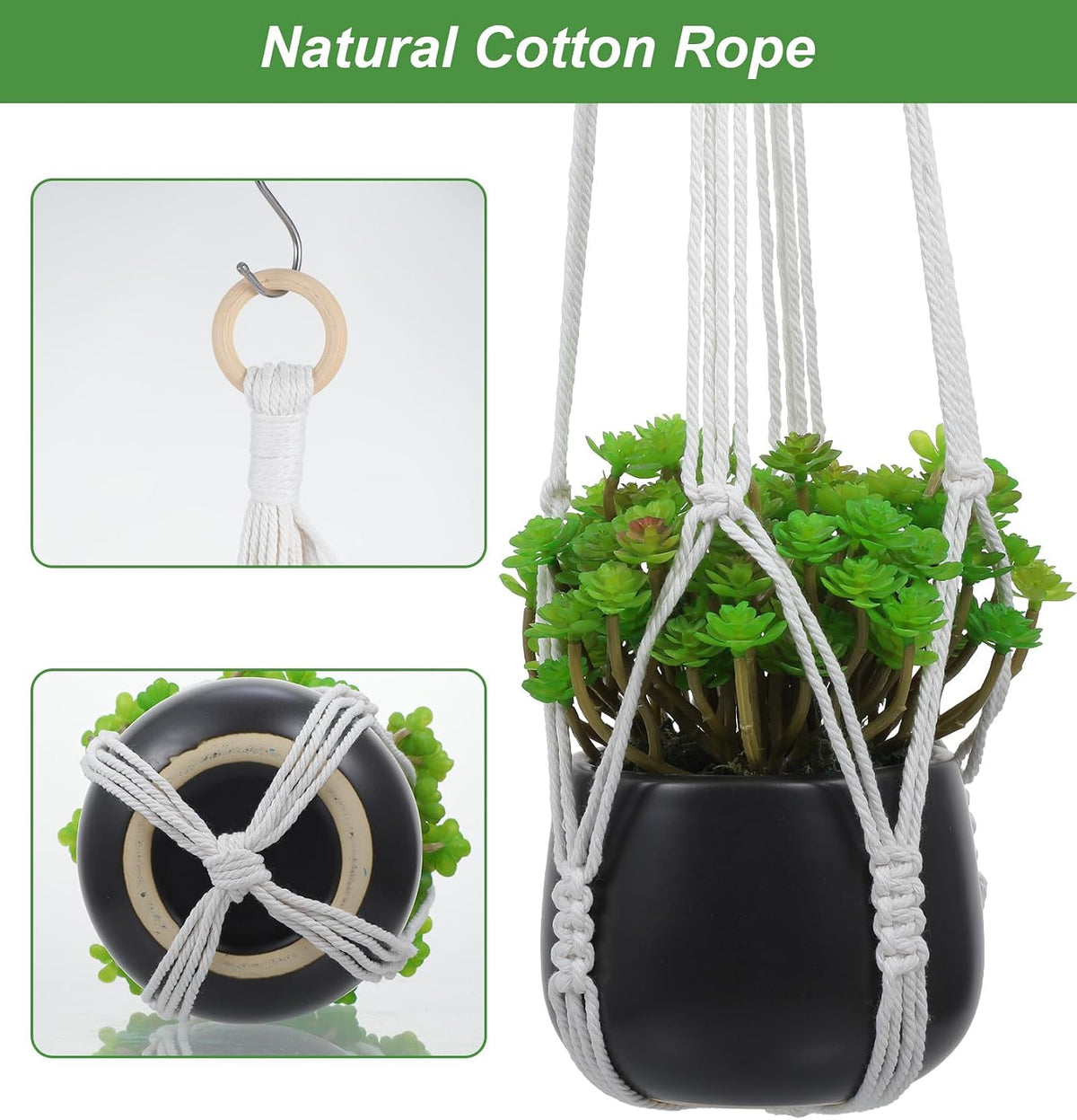 31 Inch Hanging Plant Holder, Decorative Small Macrame Plant Hangers Indoor