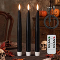 GenSwin Black Rechargeable LED Flameless Taper Candles with Remote
