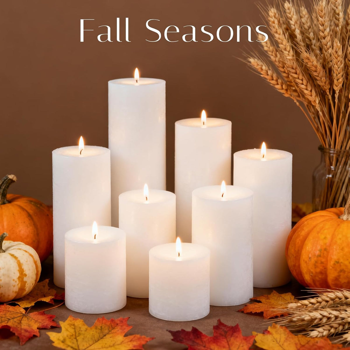 White Pillar Candles 12 Packs, Unscented Large Pillar Candle Bulk