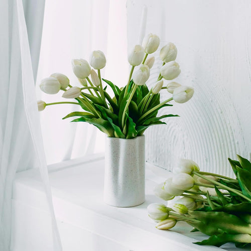10 Pcs Fake Tulips Tulips Artificial Flowers(White)