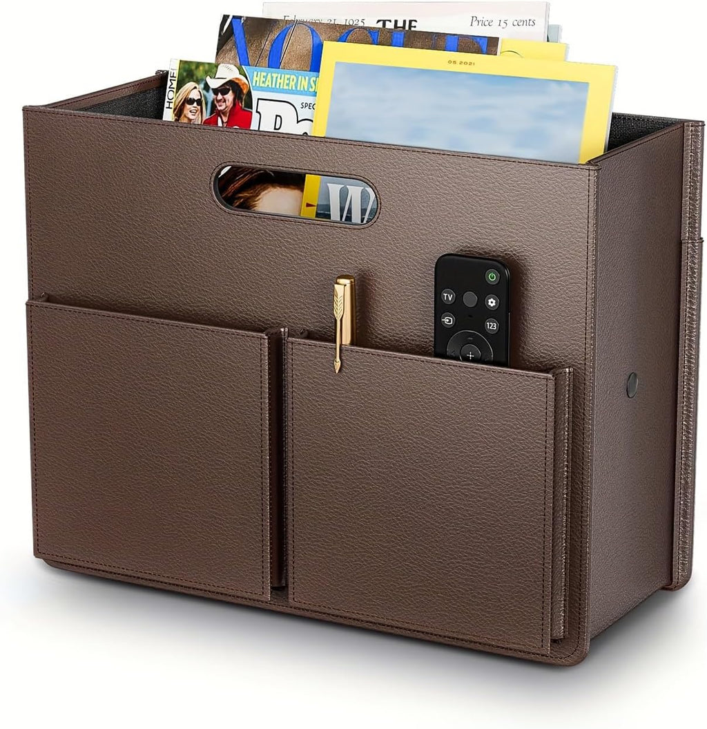 ABC life Magazine Holder,Magazine Rack Floor, Brown