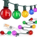 25FT G40 LED Multicolor Outdoor String Lights, 25 Shatterproof Globe Bulbs