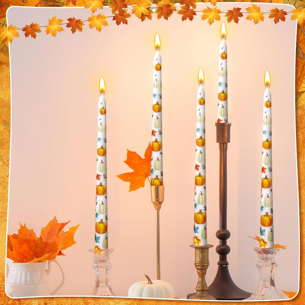 Conelist 6 Pcs Thanksgiving Taper Candles 10" Fall Decorative Taper Candles