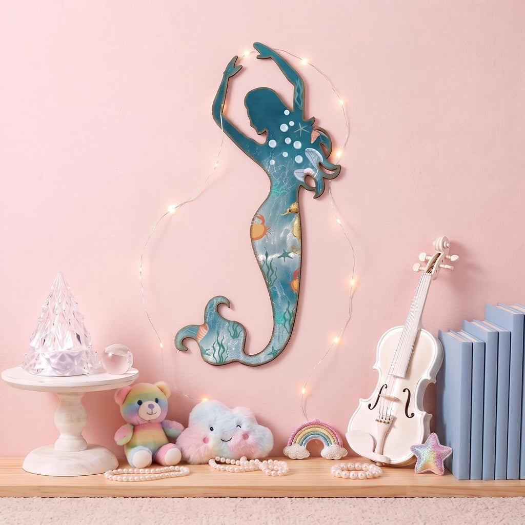 Demissle Metal Mermaid Wall Art Decor, 15 x 9.7 Inches, Stylish Style