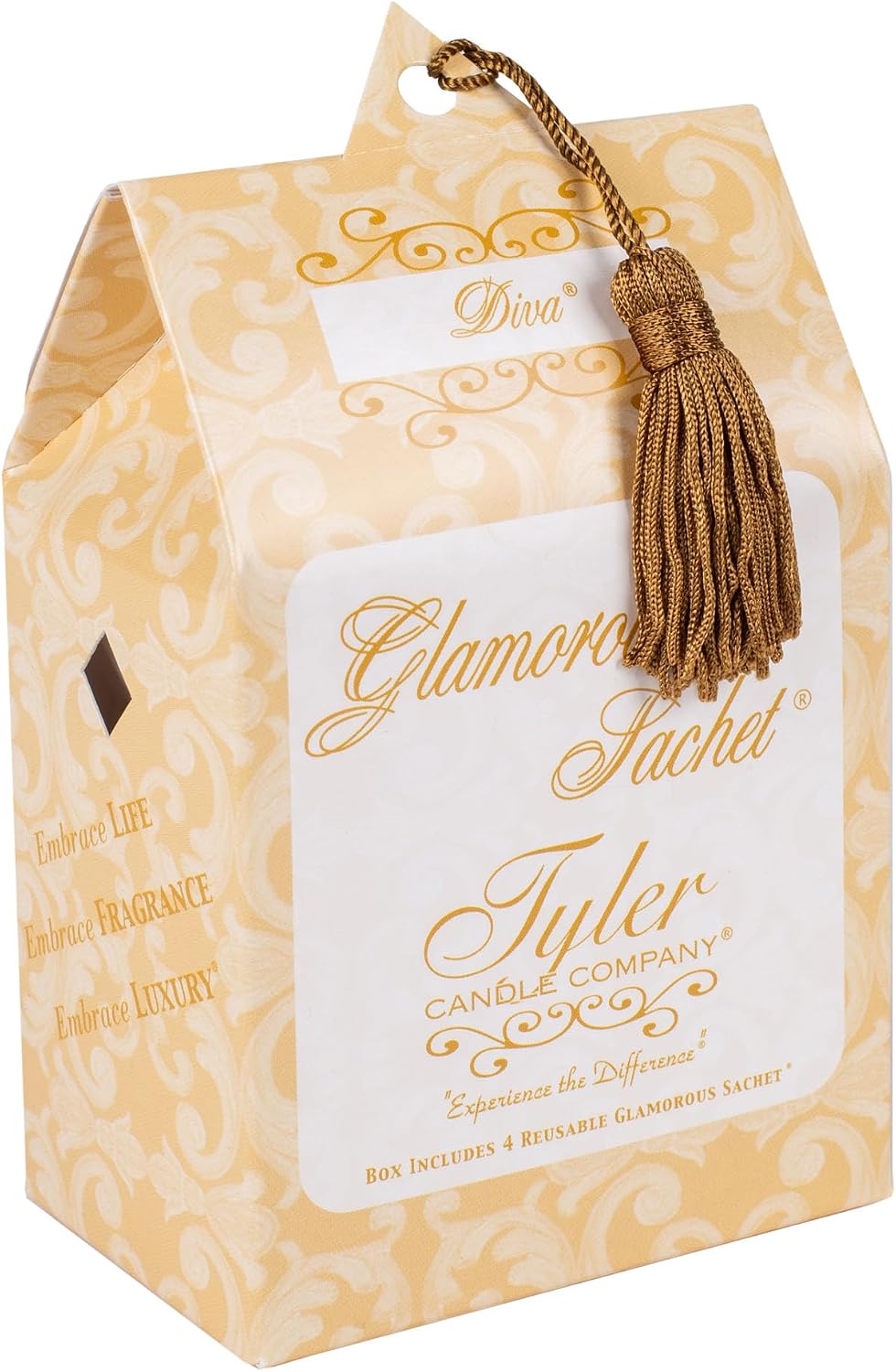 Tyler Candle 40111 Diva Dryer, Home, Drawer, Vehicle Scent Sachet, Pack of 4
