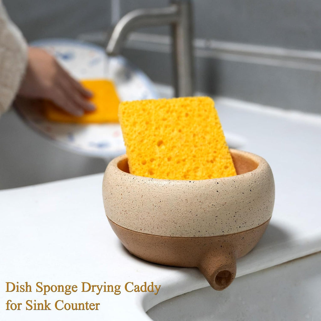 Soap Dish with Drain and Self-Draining Sponge Holder