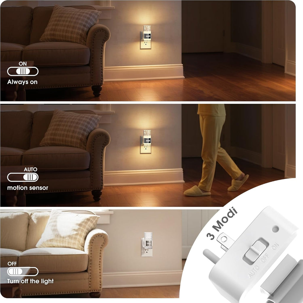 JandCase Motion Sensor Night Light, Dimmable Night Lights Plug Into Wall