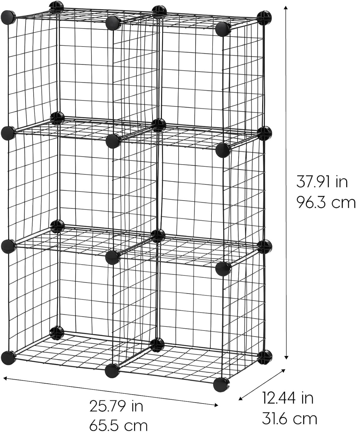 IRIS USA 6-Cube Modular Wire Cube Storage Organizer
