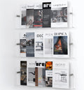 Clear Acrylic Brochure Holder Wall Mount 3 Tier, Hanging Bookshelf Magazine Rack Literature Storage Rack for Waiting Room, Living Room, Office, Home Display