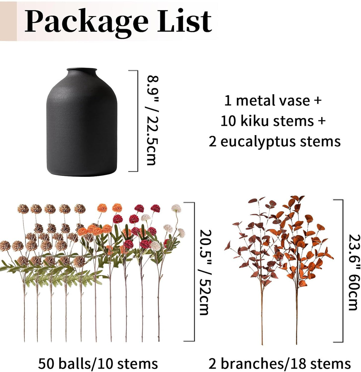 BLOSMON Fall Brown Flowers for Centerpieces, Dining Room Table Decoration