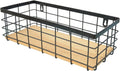 ShabbyDecor Detachable Wood Base Wire Basket tabletop or wall mount, Medium