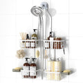 Adjustable Aluminum Shower Caddy Hanging for Handheld Showerhead, White