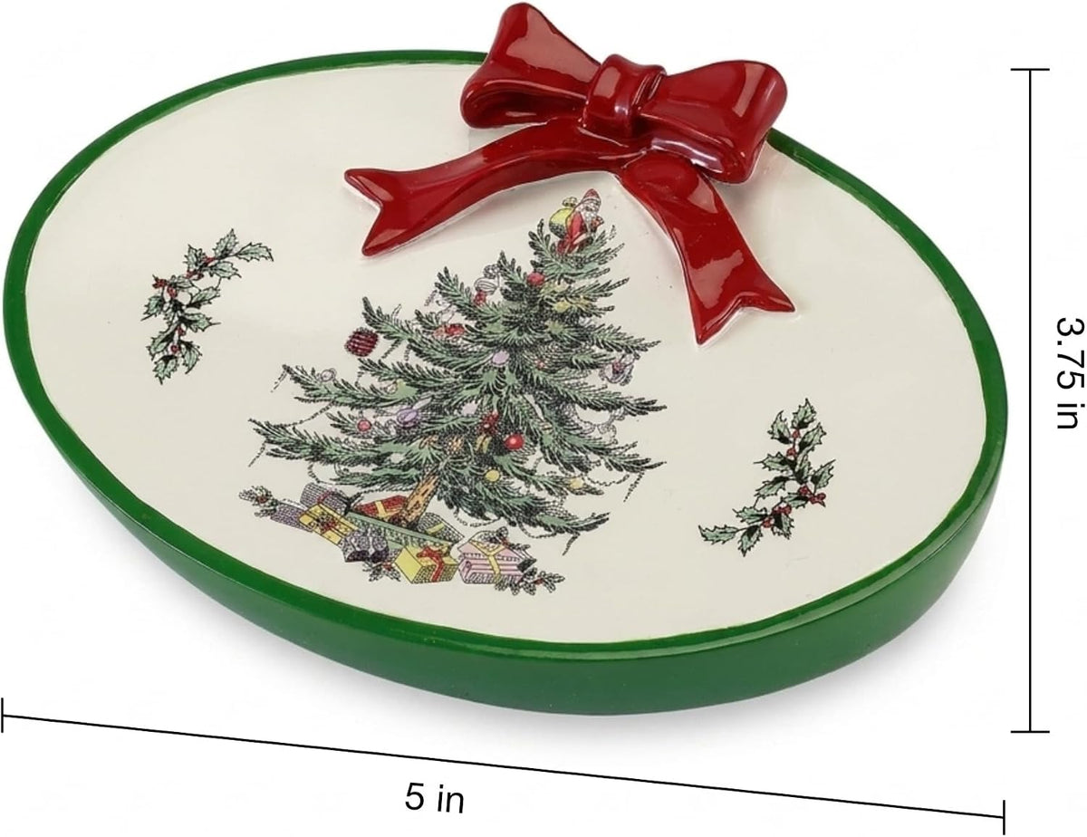Spode - Christmas Soap Dish, Bar Soap Holder for Bathroom, Shower & Kitchen