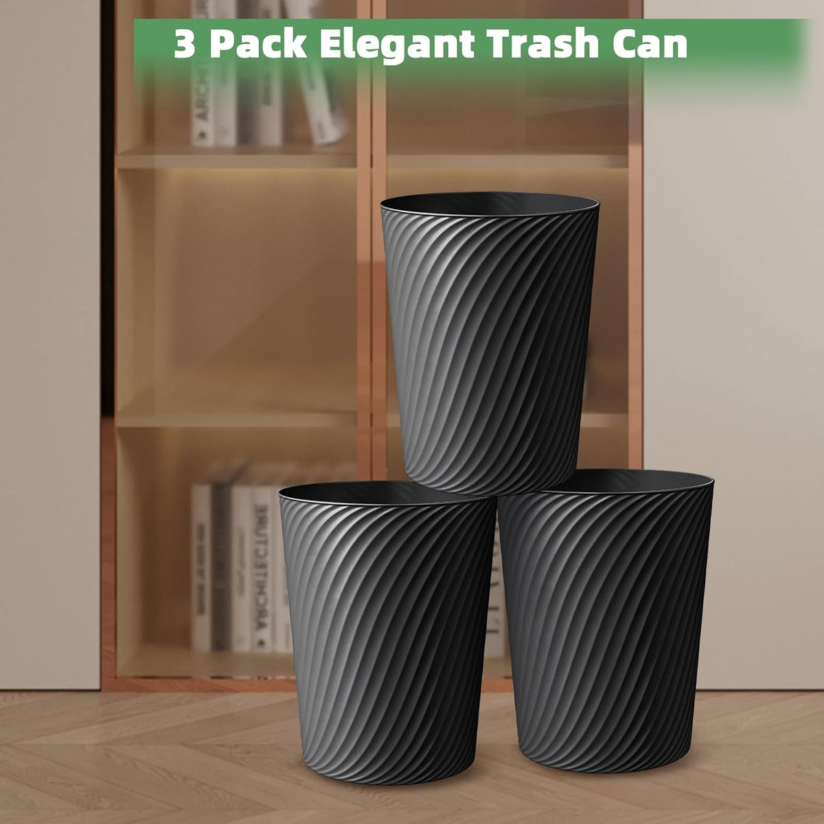 Small Trash Can 3 Pack 1.8 Gallons, Bathroom Trash Can & Garbage Can with 6 Trash Bags, Bedroom Trash Bin & Waste Basket for Office, Bedroom, Living Room, Kitchen, Compact Space
