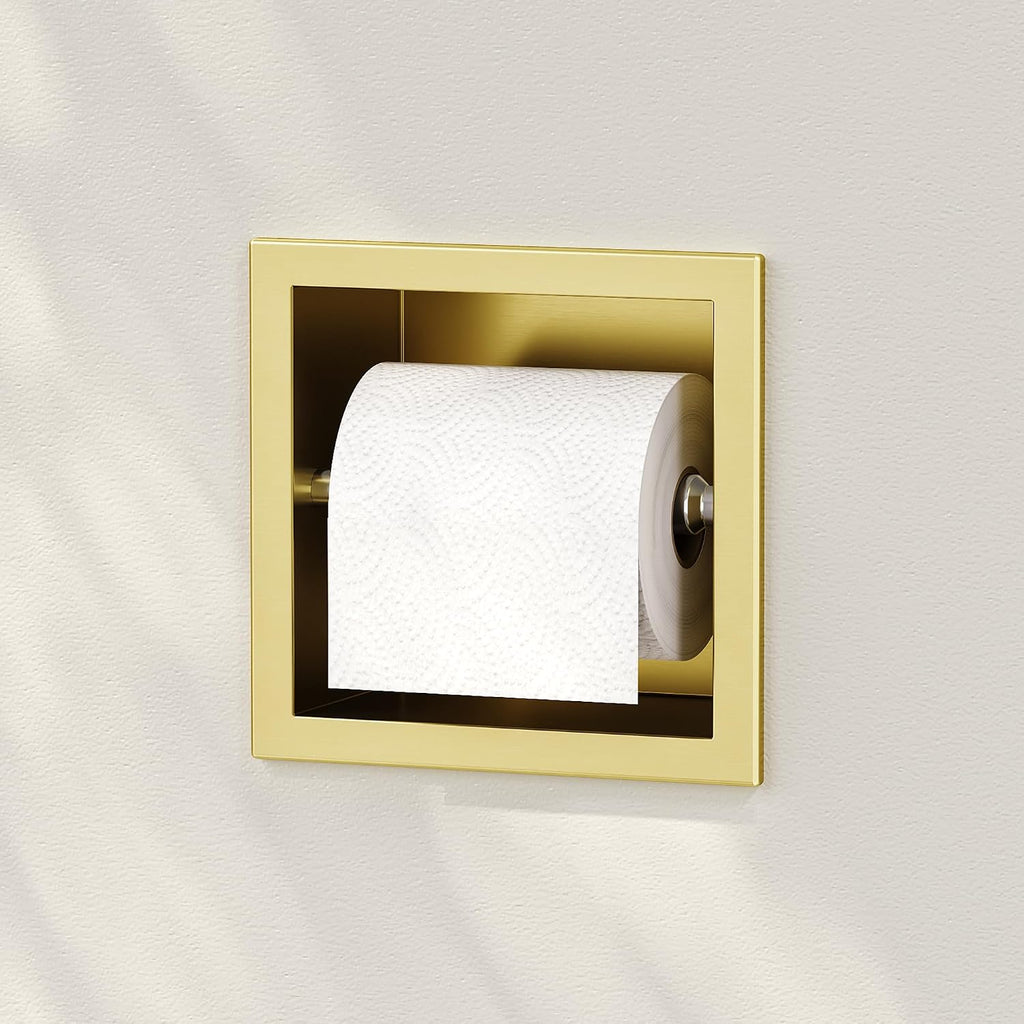 Neodrain Gold 304 Stainless Steel Recessed in Wall Toilet Paper Holder