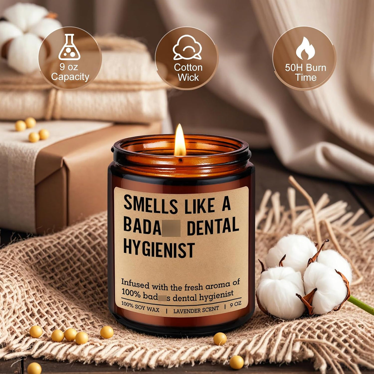 LEADO Candle, Dental Hygienist Gifts - RDH Graduation, Dental Hygiene Gifts