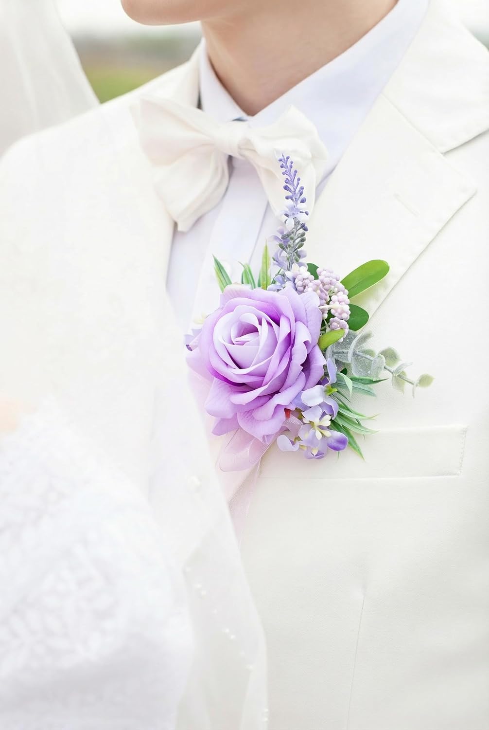 Purple Corsage and Boutonniere Set Girl Prom Corsage Wristlet