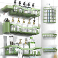 NESOMI Shower Caddy Adhesive Shower Organizer 8-Pack, Rustproof Stainless Steel Bathroom Shelves, Large Capacity No-Drill Rack Storage Accessories with Soap Dish Toothbrush Holder Hooks