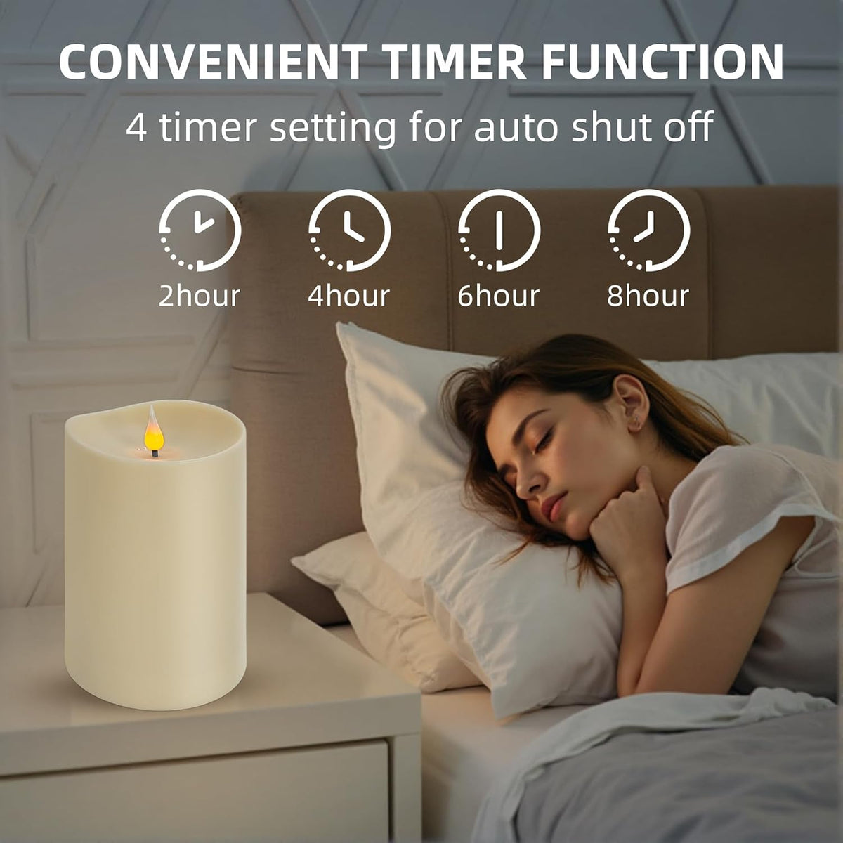 Flameless LED Candle with Remote, 4x6 Inch Plastic Pillar Candle, Battery Powered, Flickering Flame with Timer & Dimming, Ivory – Safe, Realistic Home or Event Decor