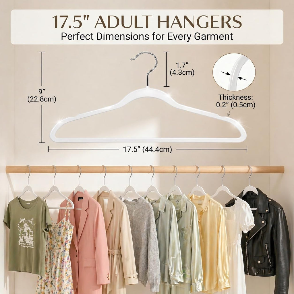 SMARTOR Plastic Hangers 20 Pack - Thin Hangers for Space Saving - White