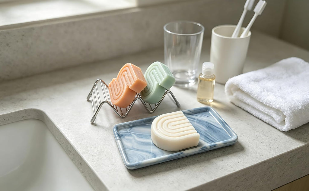 Ceramic Soap Dish, Shower Bar Soap Holder, Soap Dish Tray