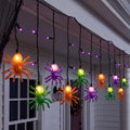 Halloween Spider String Lights, 7Ft Halloween Decorations Lights with 10 LED Colorful Spider Lights 15 Mini Purple Bulbs, Hanging Fairy Lights UL Listed for Outdoor Curtain Porch Bar Party Decor