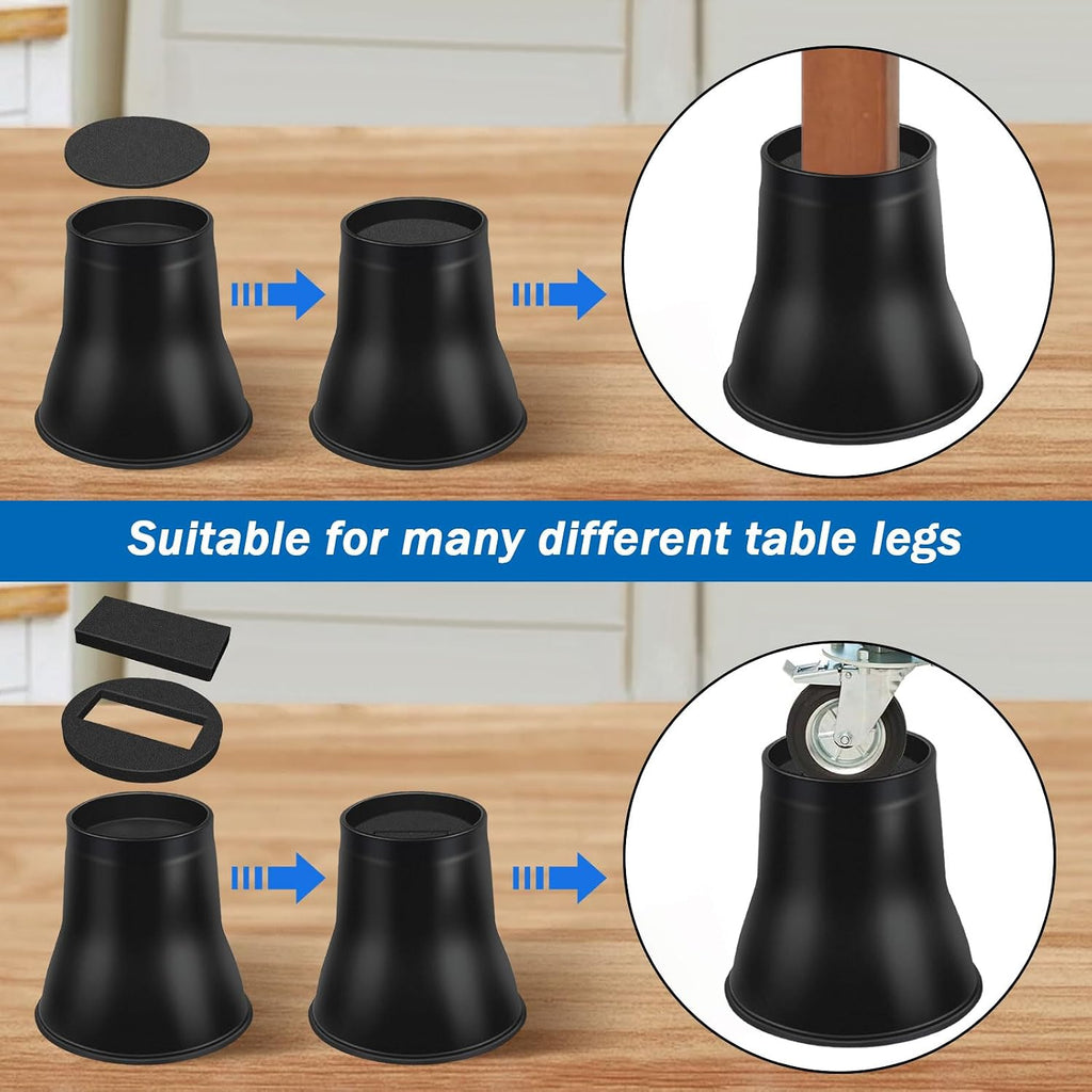 ANNKUT Bed Risers 6 Inch Heavy Duty, Round Furniture Risers for Bed Desk Table Sofa Couch，Bed Lifts Risers, Support up to 6000 Lbs(8 Pack Black)