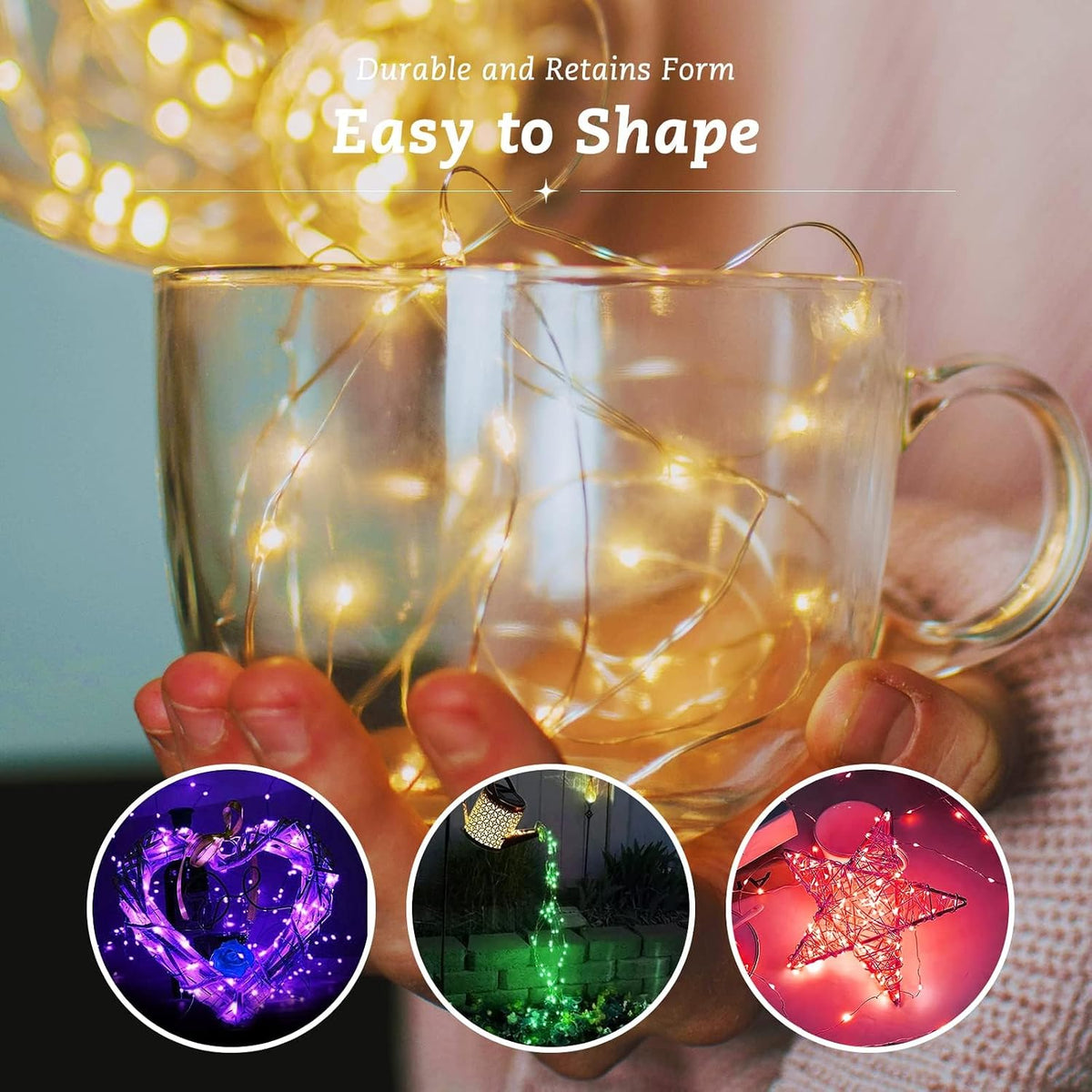 24 Pack Fairy Lights Battery Operated, 7FT 20LED Waterproof Silver Wire Christmas Lights Outdoor, Firefly Mini String for Bedroom Party Birthday Wedding Indoor Decorations